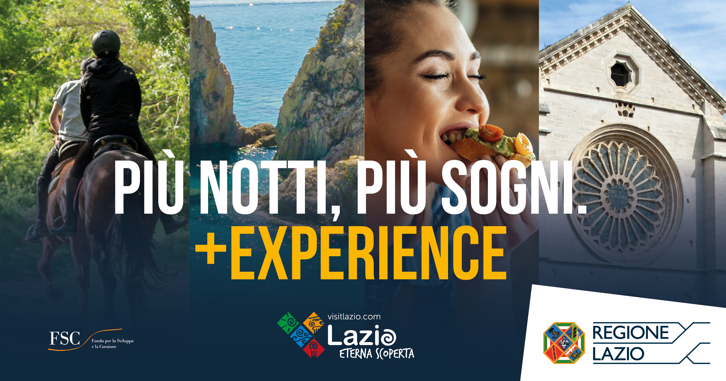 Più notti, più sogni. + Experience”: prenota la tua vacanza nel Lazio